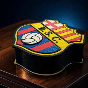 Caja Barcelona de cuero sintético